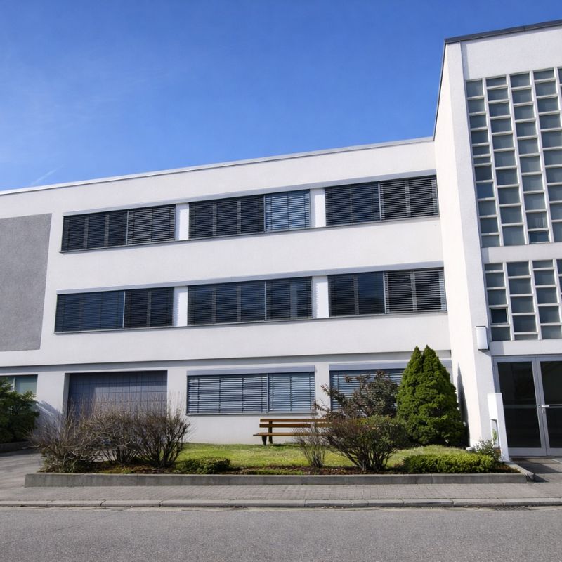 aussenansicht des firmengebäudes von schlaich gmbh in albstadt